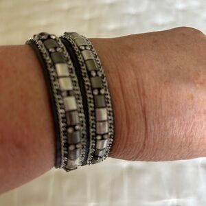 Stella & Dot Silver and Black Bracelet